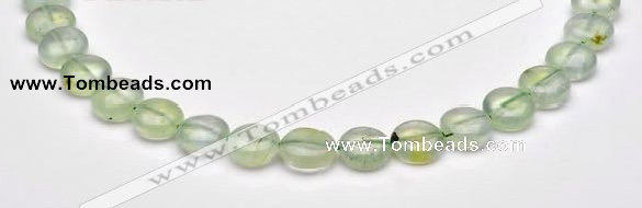 CPR08 A grade 12mm flat round natural prehnite gemstone beads