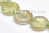 CPR09 A grade 16mm flat round natural prehnite gemstone beads