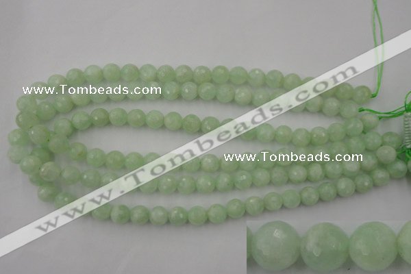 CPR113 15.5 inches 10mm faceted round natural prehnite beads wholesale