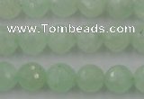 CPR114 15.5 inches 12mm faceted round natural prehnite beads wholesale