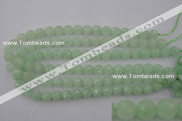 CPR114 15.5 inches 12mm faceted round natural prehnite beads wholesale