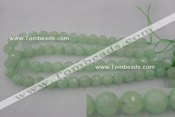 CPR115 15.5 inches 14mm faceted round natural prehnite beads wholesale