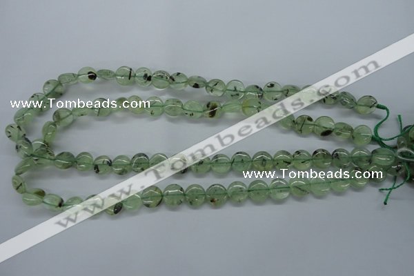 CPR212 15.5 inches 12mm flat round natural prehnite beads wholesale