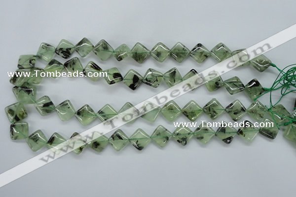 CPR238 15.5 inches 12*12mm diamond natural prehnite beads wholesale