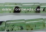 CPR245 15.5 inches 12*22mm flat tube natural prehnite beads wholesale