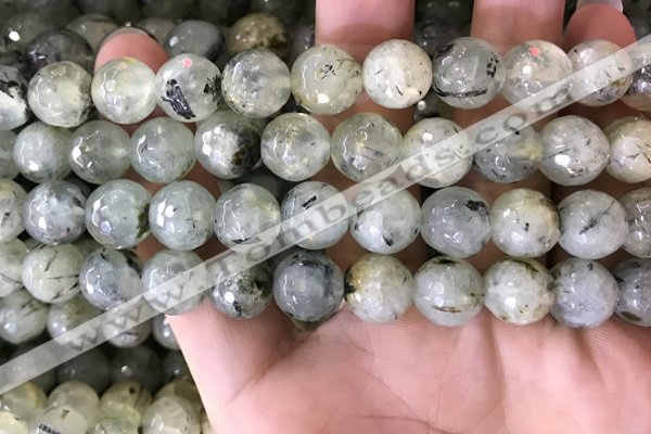 CPR353 15.5 inches 11mm faceted round prehnite beads wholesale