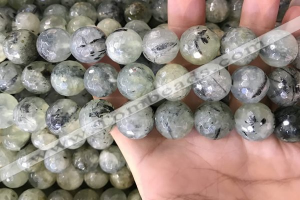 CPR356 15.5 inches 16mm faceted round prehnite beads wholesale