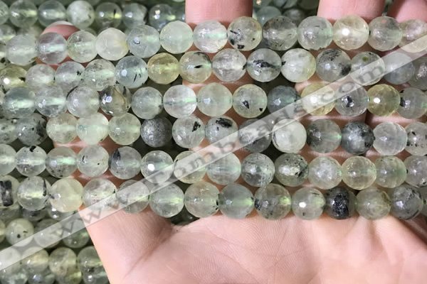 CPR358 15.5 inches 8mm faceted round prehnite beads wholesale