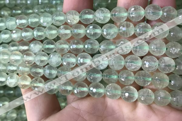 CPR362 15.5 inches 8mm faceted round prehnite gemstone beads