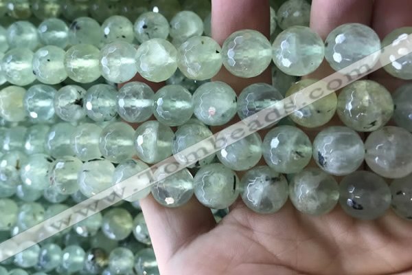 CPR364 15.5 inches 12mm faceted round prehnite gemstone beads