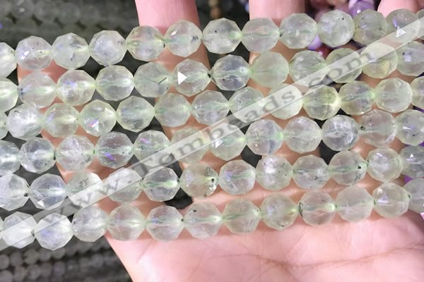 CPR377 15.5 inches 8mm faceted nuggets prehnite gemstone beads