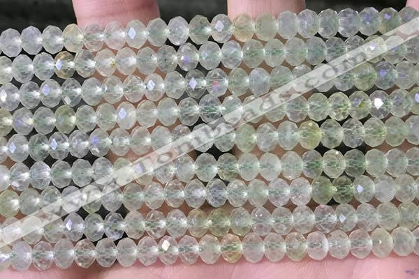 CPR380 15.5 inches 4*6mm faceted rondelle prehnite gemstone beads