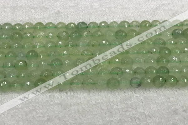 CPR415 15.5 inches 6mm faceted round natural prehnite beads