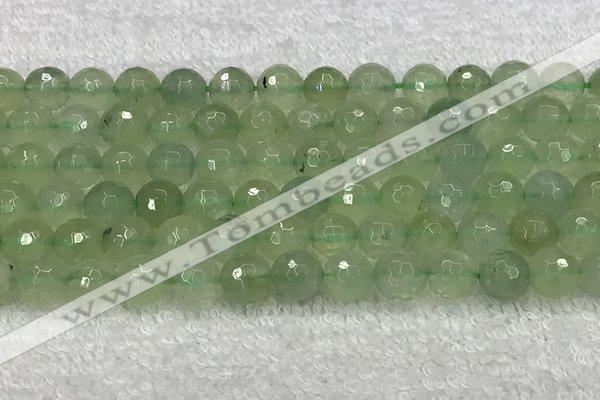 CPR417 15.5 inches 10mm faceted round natural prehnite beads