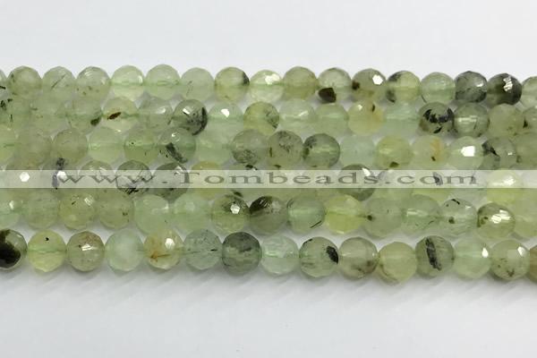 CPR437 15 inches 10mm faceted round prehnite beads