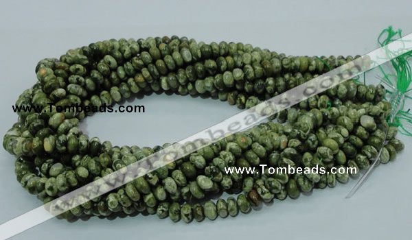 CPS01 15.5 inches 5*8mm rondelle green peacock stone beads wholesale