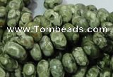 CPS02 15.5 inches 6*10mm rondelle green peacock stone beads wholesale