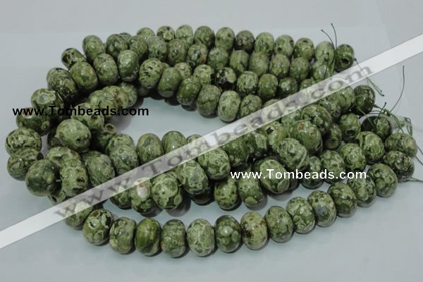 CPS03 15.5 inches 13*18mm rondelle green peacock stone beads wholesale