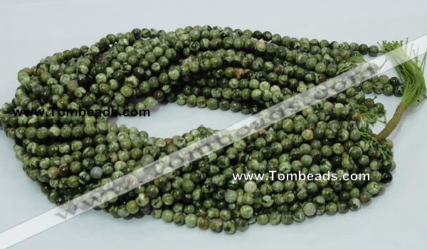 CPS04 15.5 inches 6mm round green peacock stone beads wholesale