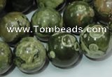 CPS08 15.5 inches 18mm round green peacock stone beads wholesale