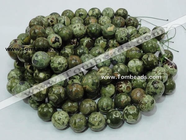 CPS09 15.5 inches 20mm round green peacock stone beads wholesale