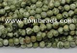 CPS110 15.5 inches 4mm round green peacock stone beads wholesale