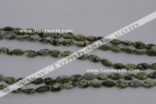 CPS136 15.5 inches 6*12mm marquise green peacock stone beads