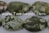 CPS148 15.5 inches 18*25mm freeform green peacock stone beads