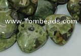 CPS33 15.5 inches 20*20mm triangle green peacock stone beads