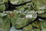 CPS82 15.5 inches 22*30mm faceted rectangle green peacock stone beads