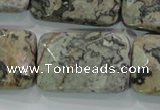 CPT131 15.5 inches 20*30mm faceted rectangle grey picture jasper beads