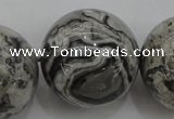 CPT193 15.5 inches 20mm round grey picture jasper beads wholesale