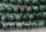 CPT205 15.5 inches 8mm round green picture jasper beads