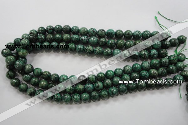 CPT206 15.5 inches 10mm round green picture jasper beads