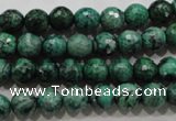 CPT214 15.5 inches 8mm faceted round green picture jasper beads