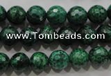 CPT215 15.5 inches 10mm faceted round green picture jasper beads