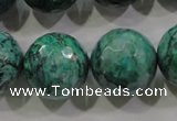 CPT220 15.5 inches 20mm faceted round green picture jasper beads