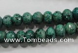 CPT223 15.5 inches 6*10mm faceted rondelle green picture jasper beads