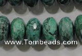 CPT226 15.5 inches 10*18mm faceted rondelle green picture jasper beads