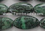 CPT246 15.5 inches 15*30mm marquise green picture jasper beads