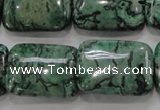 CPT250 15.5 inches 18*25mm rectangle green picture jasper beads