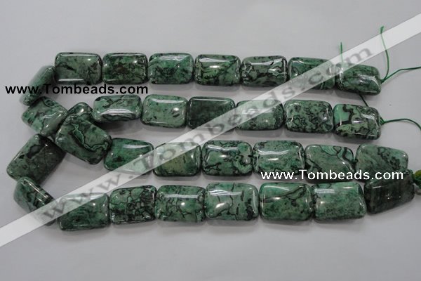 CPT250 15.5 inches 18*25mm rectangle green picture jasper beads