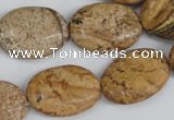 CPT252 15.5 inches 15*20mm oval picture jasper beads wholesale