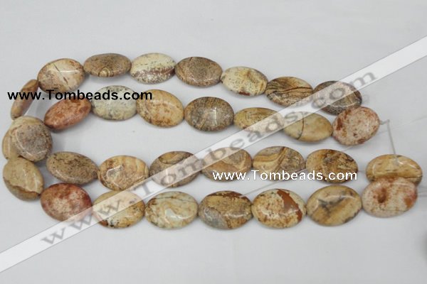 CPT253 15.5 inches 18*25mm oval picture jasper beads wholesale