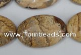 CPT254 15.5 inches 20*30mm oval picture jasper beads wholesale