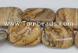 CPT261 15.5 inches 18*25mm rectangle picture jasper beads wholesale