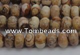 CPT270 15.5 inches 5*8mm rondelle picture jasper beads wholesale