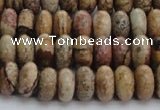 CPT271 15.5 inches 6*10mm rondelle picture jasper beads wholesale