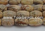 CPT272 15.5 inches 8*12mm rice picture jasper beads wholesale