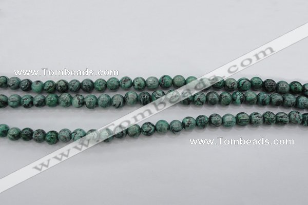 CPT301 15.5 inches 6mm round green picture jasper beads wholesale